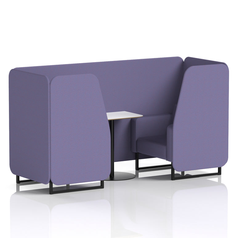 Brixworth Office Booth with White Table, 2/4/6 Seater, Multiple Colours, Black Frame, Plywood & Fabric, Self-Assembly, 10 Yr Frame Warranty