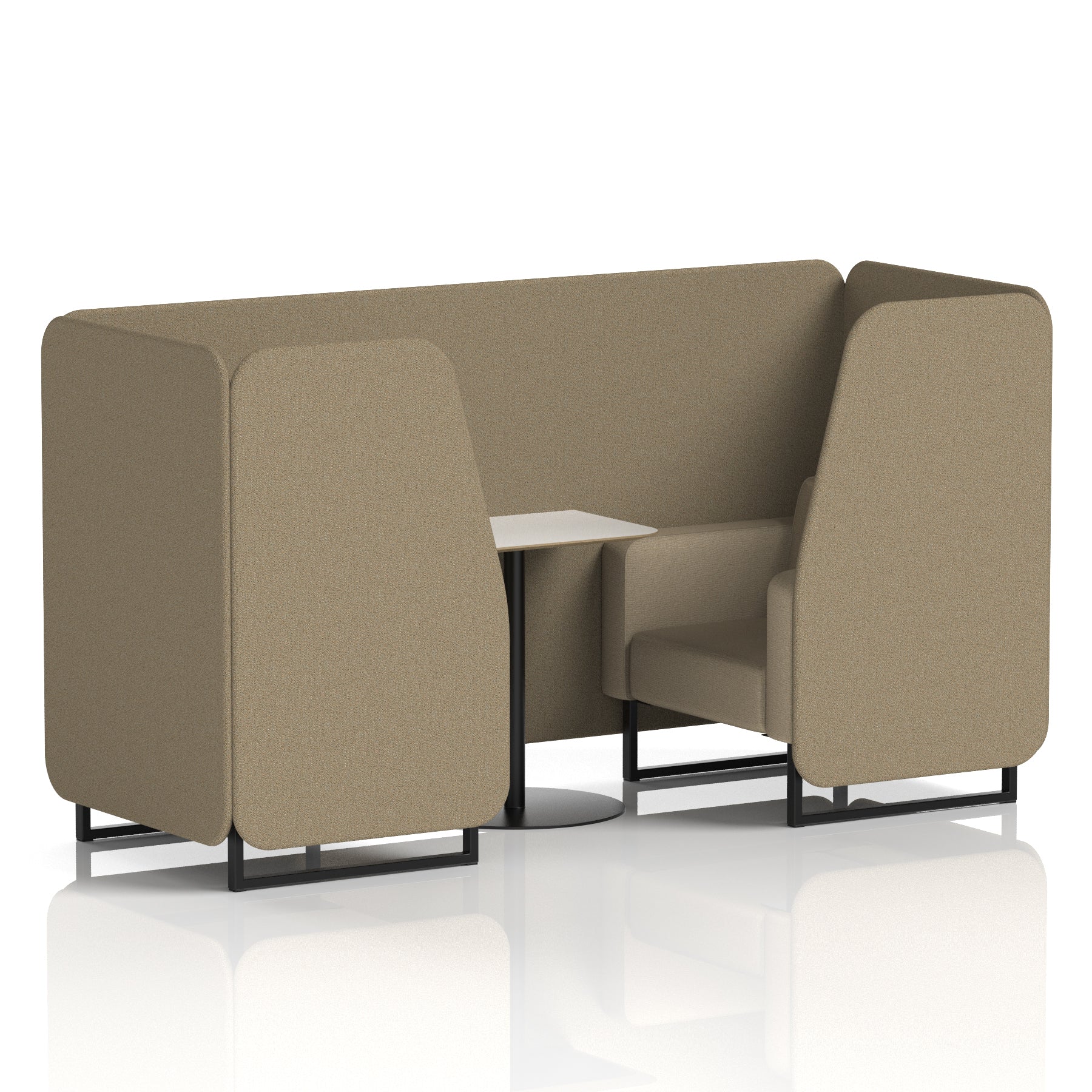 Brixworth Two-Tone Booth with White Table, 2–6 Seater, Multiple Colour Options, Black Frame, Fabric & Plywood, 10 Year Frame Warranty