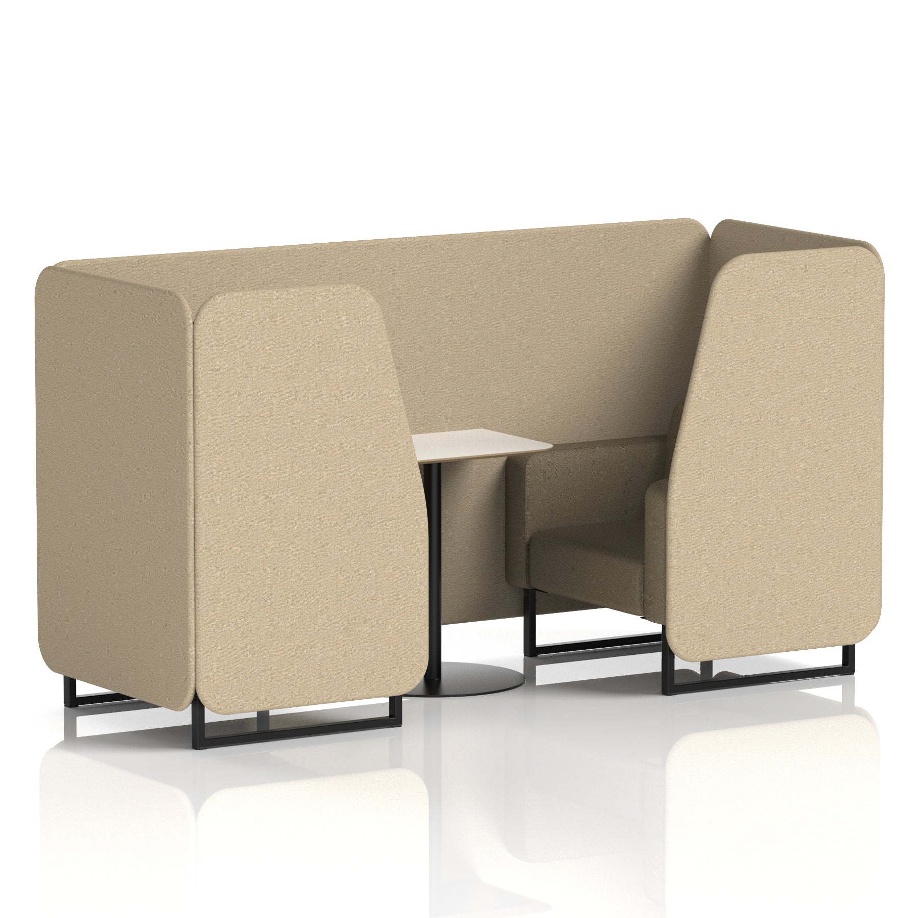 Brixworth Two-Tone Booth with White Table, 2–6 Seater, Multiple Colour Options, Black Frame, Fabric & Plywood, 10 Year Frame Warranty