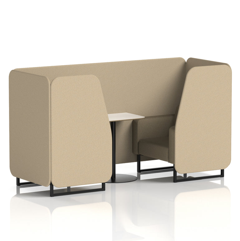 Brixworth Two-Tone Booth with White Table, 2–6 Seater, Multiple Colour Options, Black Frame, Fabric & Plywood, 10 Year Frame Warranty
