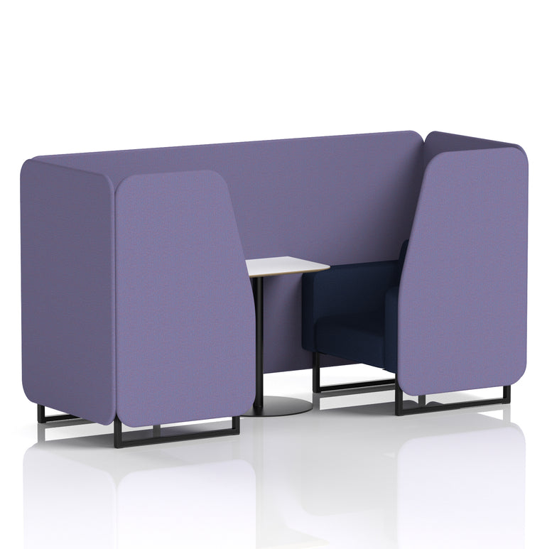 Brixworth Two-Tone Booth with White Table, 2–6 Seater, Multiple Colour Options, Black Frame, Fabric & Plywood, 10 Year Frame Warranty
