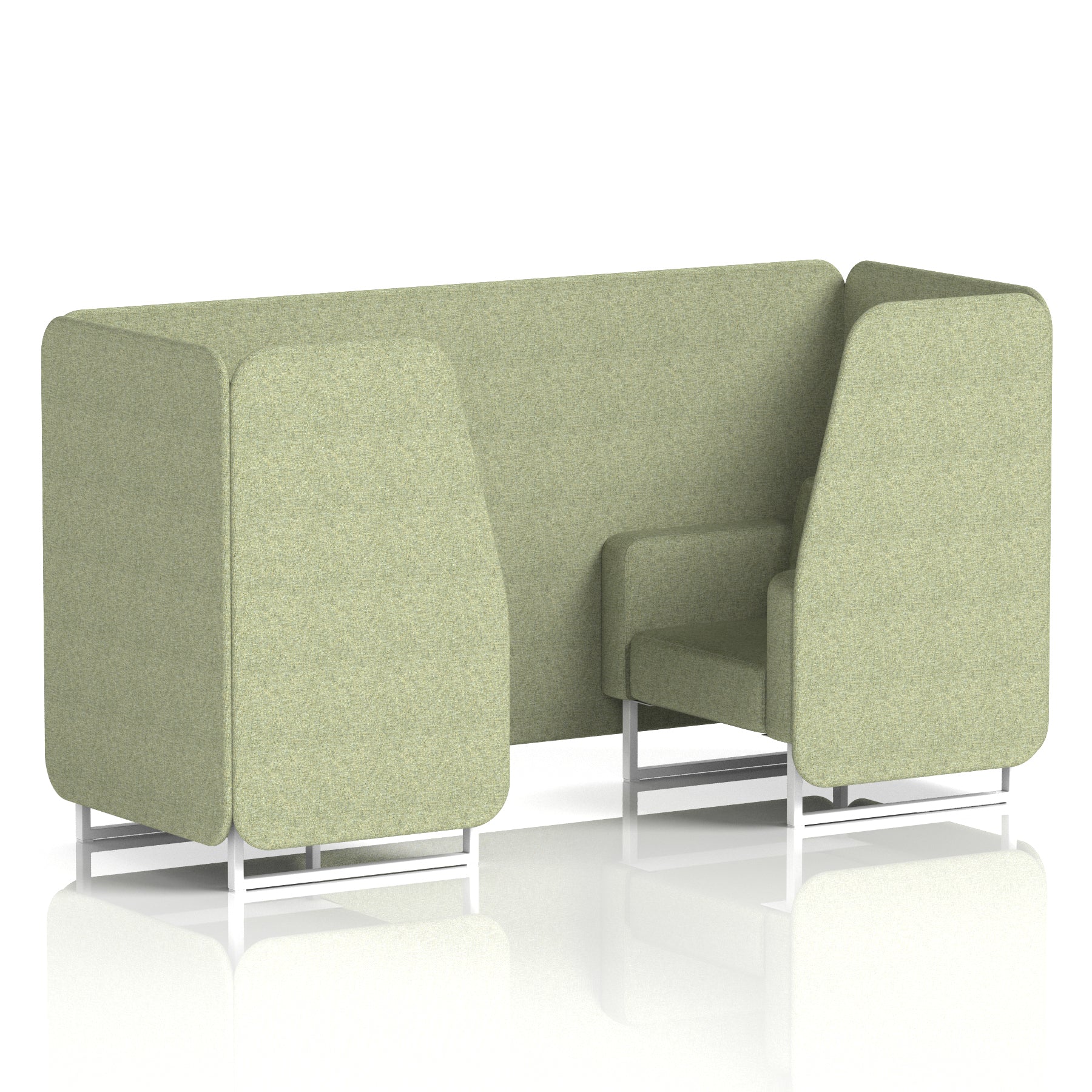 Brixworth Single Tone Office Booth – 2/4/6 Seater, Multiple Panel & Sofa Colours, Black or White Frame, Plywood/Foam/Fabric, Self-Assembly, 10yr Frame Warranty
