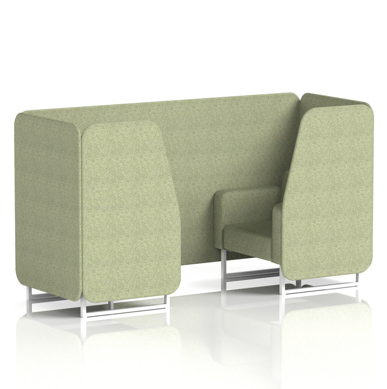 Brixworth Single Tone Office Booth – 2/4/6 Seater, Multiple Panel & Sofa Colours, Black or White Frame, Plywood/Foam/Fabric, Self-Assembly, 10yr Frame Warranty