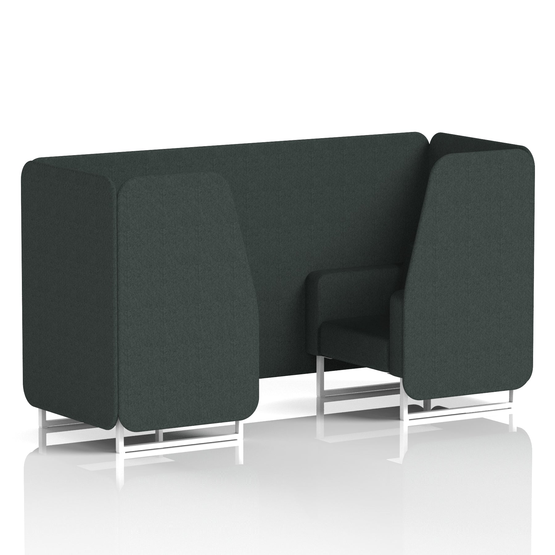 Brixworth Single Tone Office Booth – 2/4/6 Seater, Multiple Panel & Sofa Colours, Black or White Frame, Plywood/Foam/Fabric, Self-Assembly, 10yr Frame Warranty