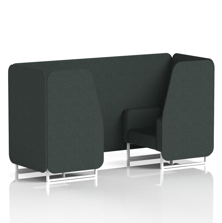 Brixworth Single Tone Office Booth – 2/4/6 Seater, Multiple Panel & Sofa Colours, Black or White Frame, Plywood/Foam/Fabric, Self-Assembly, 10yr Frame Warranty