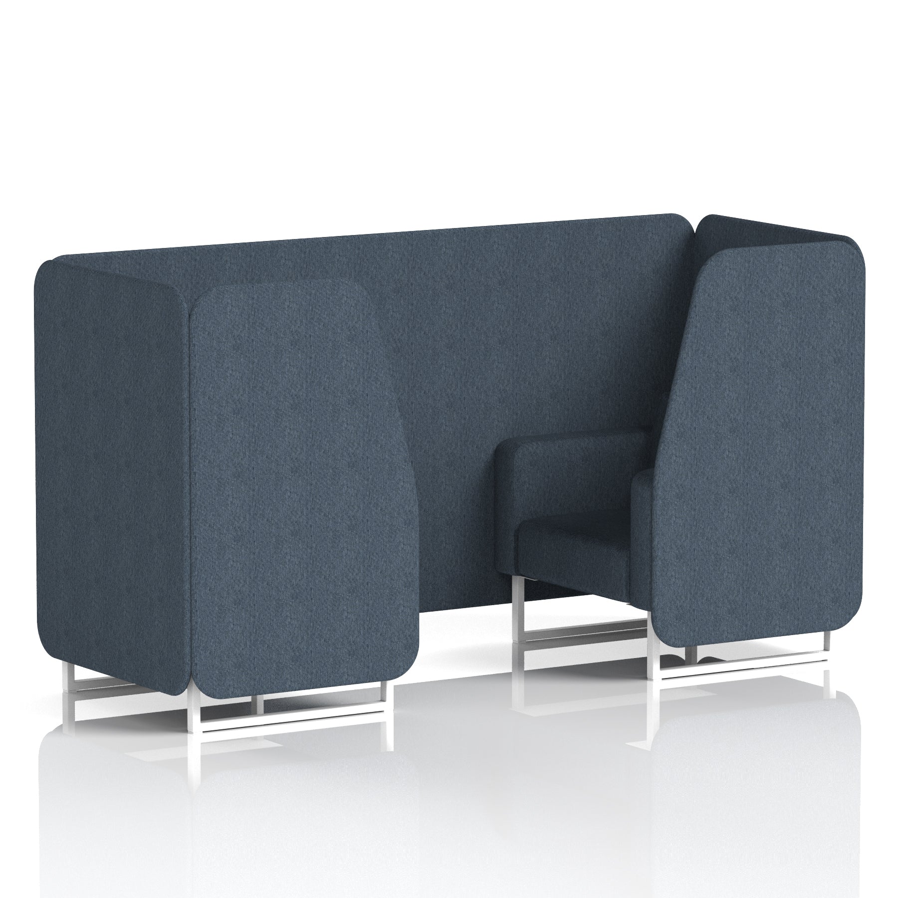 Brixworth Single Tone Office Booth – 2/4/6 Seater, Multiple Panel & Sofa Colours, Black or White Frame, Plywood/Foam/Fabric, Self-Assembly, 10yr Frame Warranty