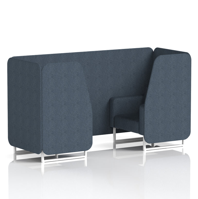 Brixworth Single Tone Office Booth – 2/4/6 Seater, Multiple Panel & Sofa Colours, Black or White Frame, Plywood/Foam/Fabric, Self-Assembly, 10yr Frame Warranty