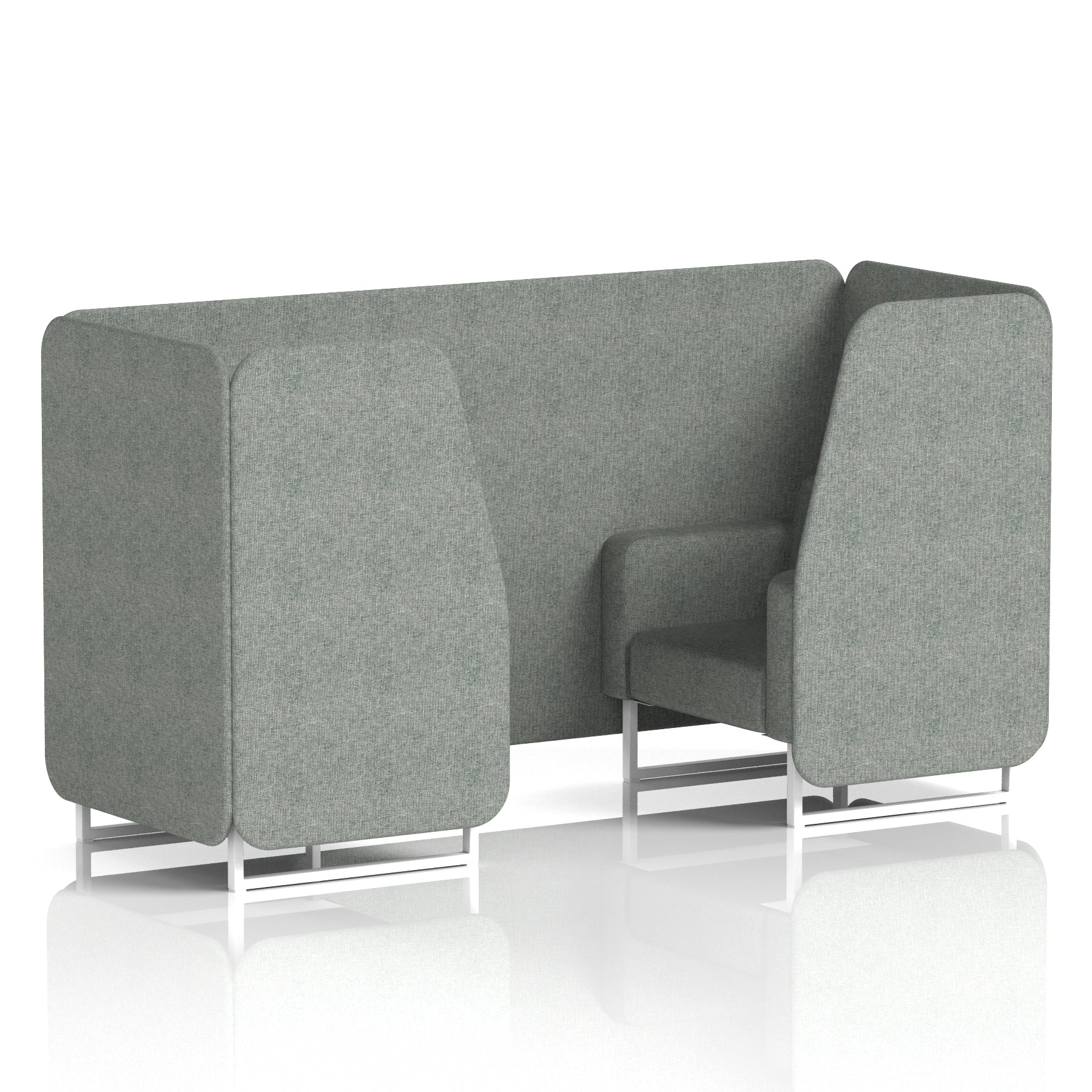 Brixworth Single Tone Office Booth – 2/4/6 Seater, Multiple Panel & Sofa Colours, Black or White Frame, Plywood/Foam/Fabric, Self-Assembly, 10yr Frame Warranty
