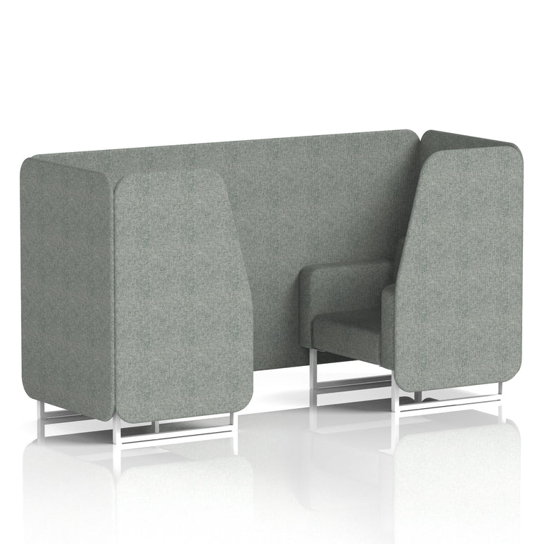 Brixworth Single Tone Office Booth – 2/4/6 Seater, Multiple Panel & Sofa Colours, Black or White Frame, Plywood/Foam/Fabric, Self-Assembly, 10yr Frame Warranty