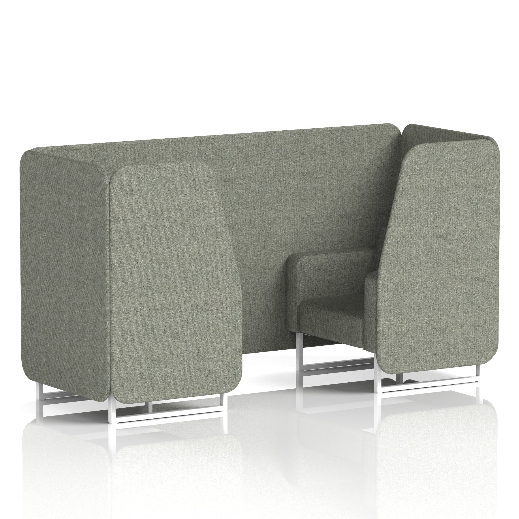 Brixworth Single Tone Office Booth – 2/4/6 Seater, Multiple Panel & Sofa Colours, Black or White Frame, Plywood/Foam/Fabric, Self-Assembly, 10yr Frame Warranty