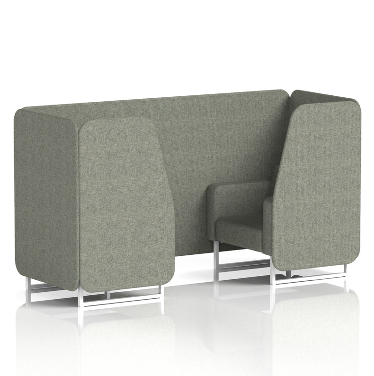 Brixworth Single Tone Office Booth – 2/4/6 Seater, Multiple Panel & Sofa Colours, Black or White Frame, Plywood/Foam/Fabric, Self-Assembly, 10yr Frame Warranty