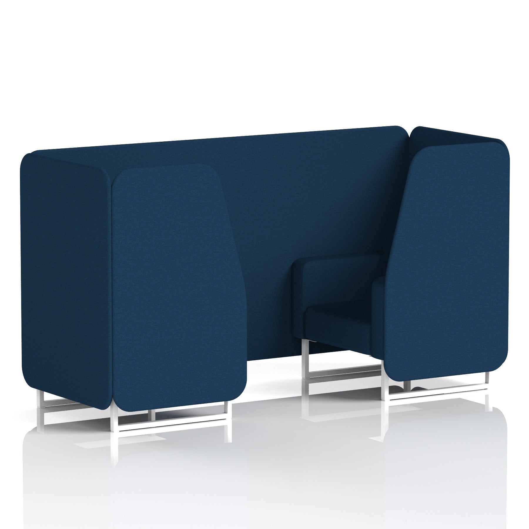 Brixworth Single Tone Office Booth – 2/4/6 Seater, Multiple Panel & Sofa Colours, Black or White Frame, Plywood/Foam/Fabric, Self-Assembly, 10yr Frame Warranty