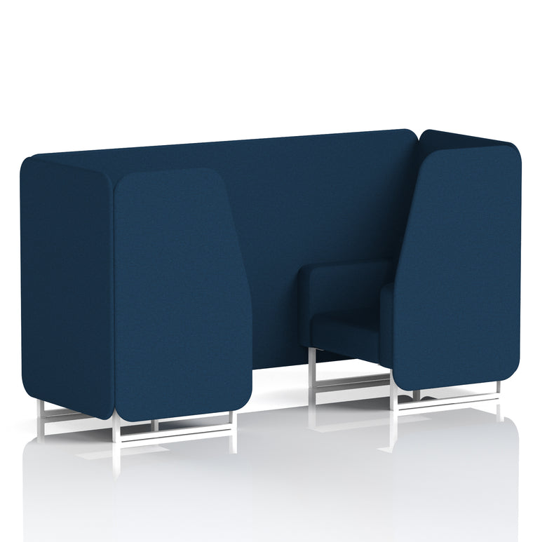 Brixworth Single Tone Office Booth – 2/4/6 Seater, Multiple Panel & Sofa Colours, Black or White Frame, Plywood/Foam/Fabric, Self-Assembly, 10yr Frame Warranty