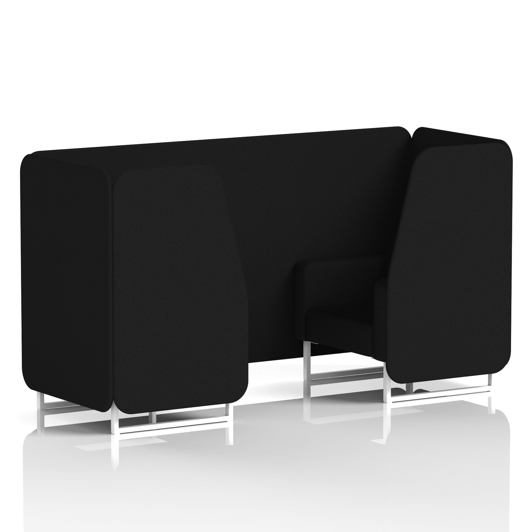 Brixworth Single Tone Office Booth – 2/4/6 Seater, Multiple Panel & Sofa Colours, Black or White Frame, Plywood/Foam/Fabric, Self-Assembly, 10yr Frame Warranty