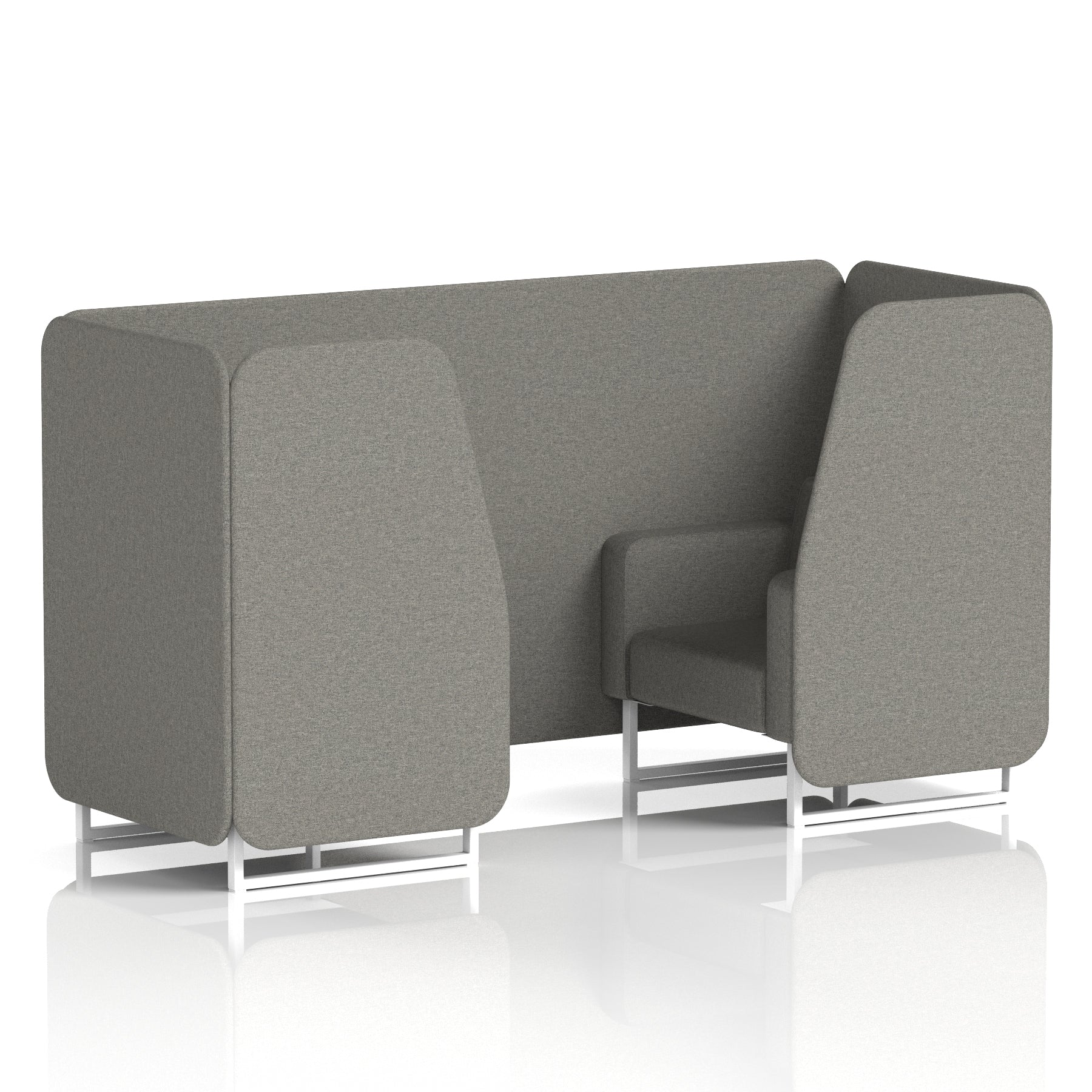 Brixworth Single Tone Office Booth – 2/4/6 Seater, Multiple Panel & Sofa Colours, Black or White Frame, Plywood/Foam/Fabric, Self-Assembly, 10yr Frame Warranty