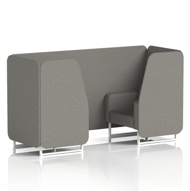 Brixworth Single Tone Office Booth – 2/4/6 Seater, Multiple Panel & Sofa Colours, Black or White Frame, Plywood/Foam/Fabric, Self-Assembly, 10yr Frame Warranty