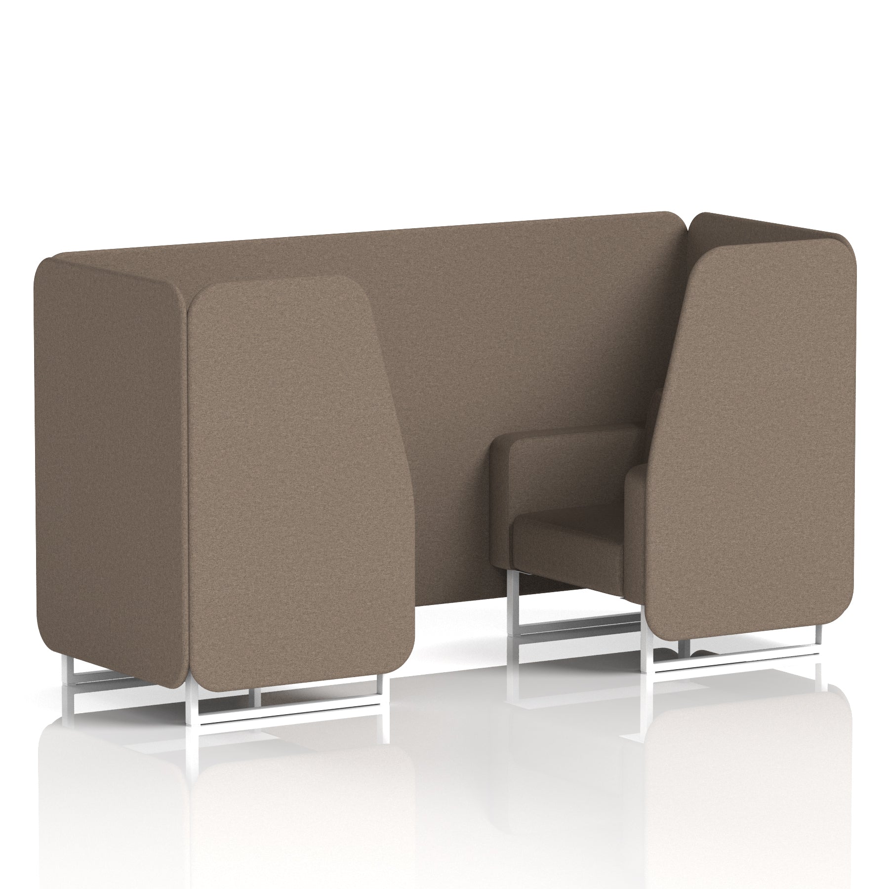 Brixworth Single Tone Office Booth – 2/4/6 Seater, Multiple Panel & Sofa Colours, Black or White Frame, Plywood/Foam/Fabric, Self-Assembly, 10yr Frame Warranty