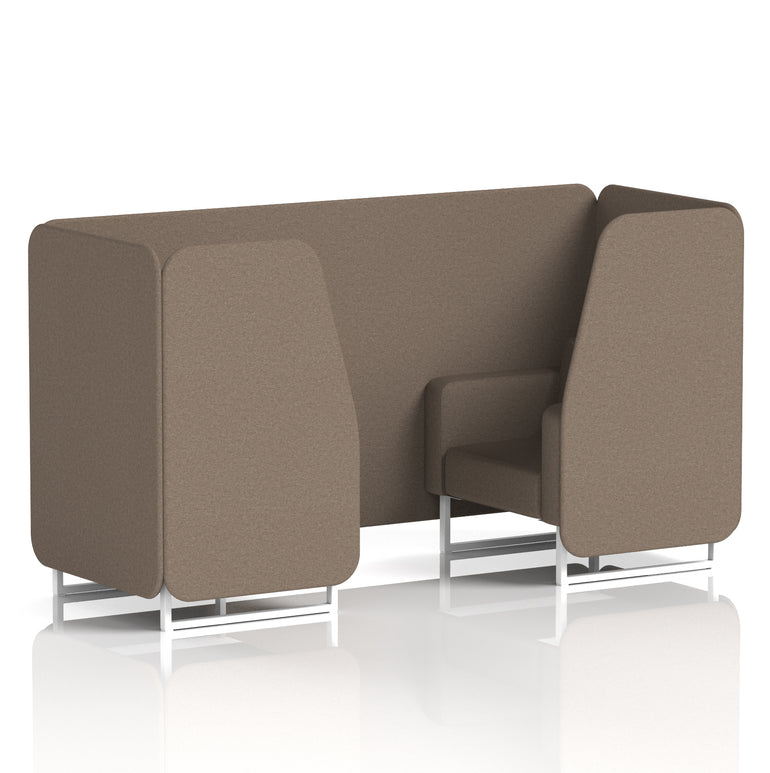 Brixworth Single Tone Office Booth – 2/4/6 Seater, Multiple Panel & Sofa Colours, Black or White Frame, Plywood/Foam/Fabric, Self-Assembly, 10yr Frame Warranty