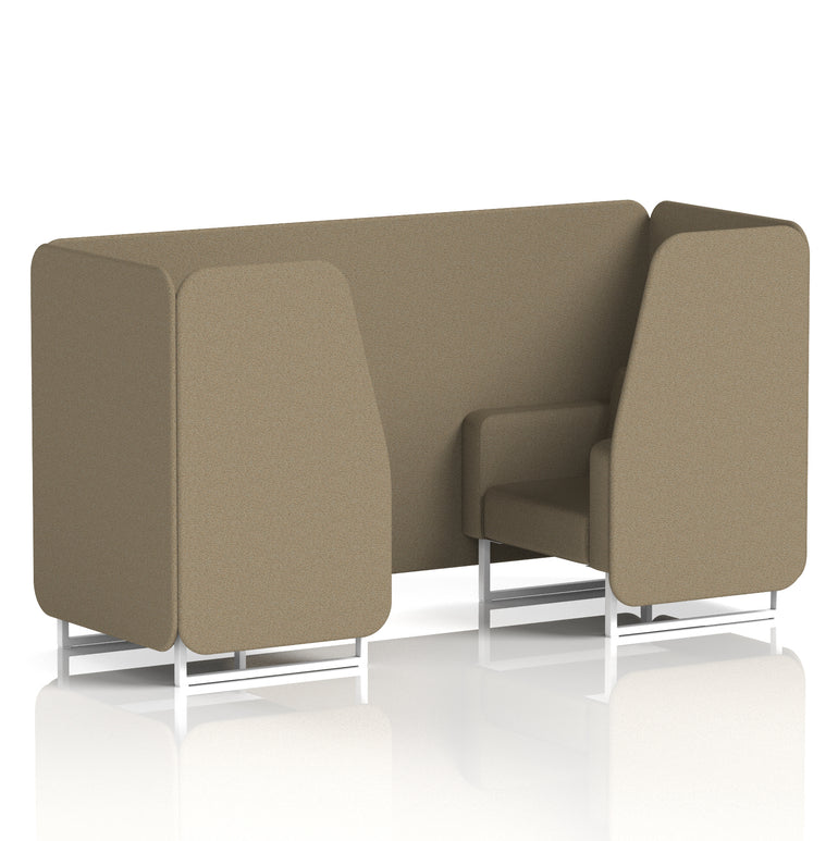 Brixworth Single Tone Office Booth – 2/4/6 Seater, Multiple Panel & Sofa Colours, Black or White Frame, Plywood/Foam/Fabric, Self-Assembly, 10yr Frame Warranty