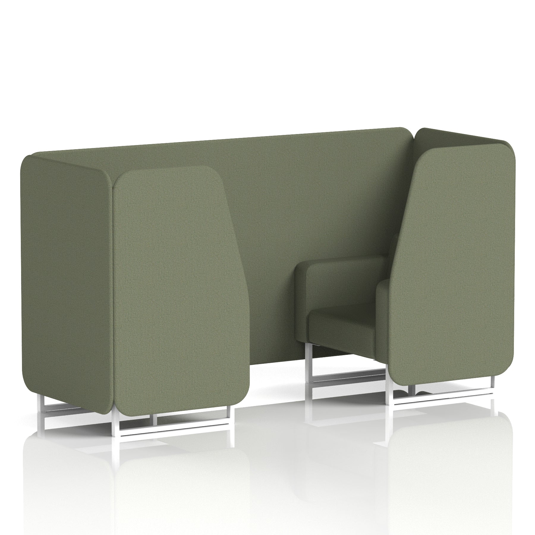 Brixworth Single Tone Office Booth – 2/4/6 Seater, Multiple Panel & Sofa Colours, Black or White Frame, Plywood/Foam/Fabric, Self-Assembly, 10yr Frame Warranty