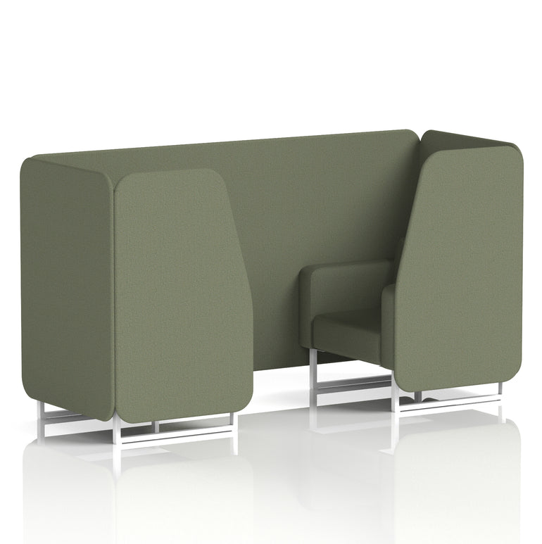 Brixworth Single Tone Office Booth – 2/4/6 Seater, Multiple Panel & Sofa Colours, Black or White Frame, Plywood/Foam/Fabric, Self-Assembly, 10yr Frame Warranty