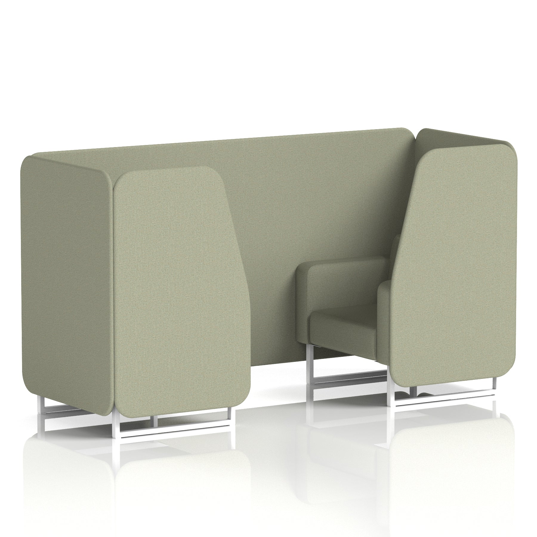 Brixworth Single Tone Office Booth – 2/4/6 Seater, Multiple Panel & Sofa Colours, Black or White Frame, Plywood/Foam/Fabric, Self-Assembly, 10yr Frame Warranty