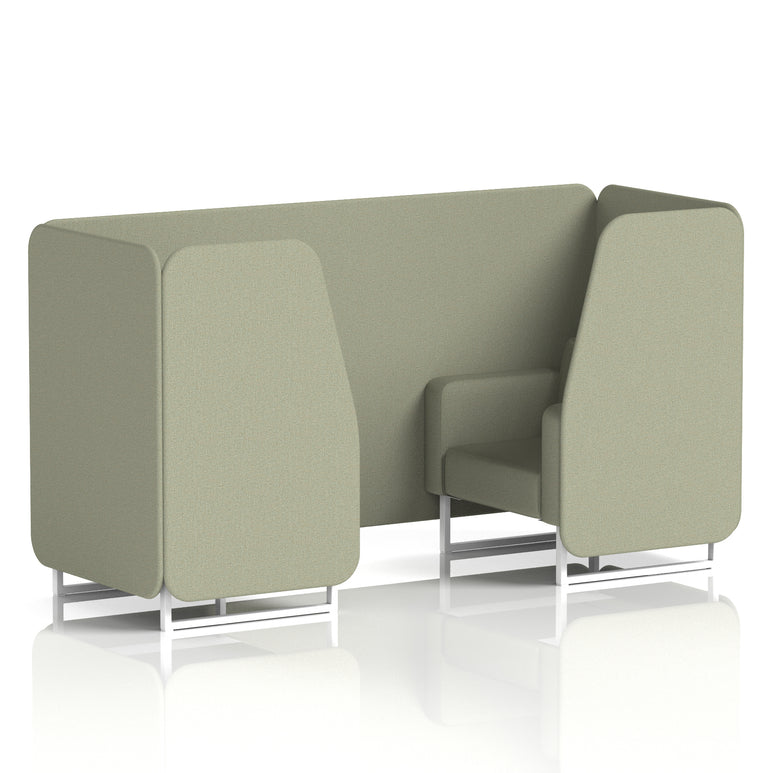 Brixworth Single Tone Office Booth – 2/4/6 Seater, Multiple Panel & Sofa Colours, Black or White Frame, Plywood/Foam/Fabric, Self-Assembly, 10yr Frame Warranty