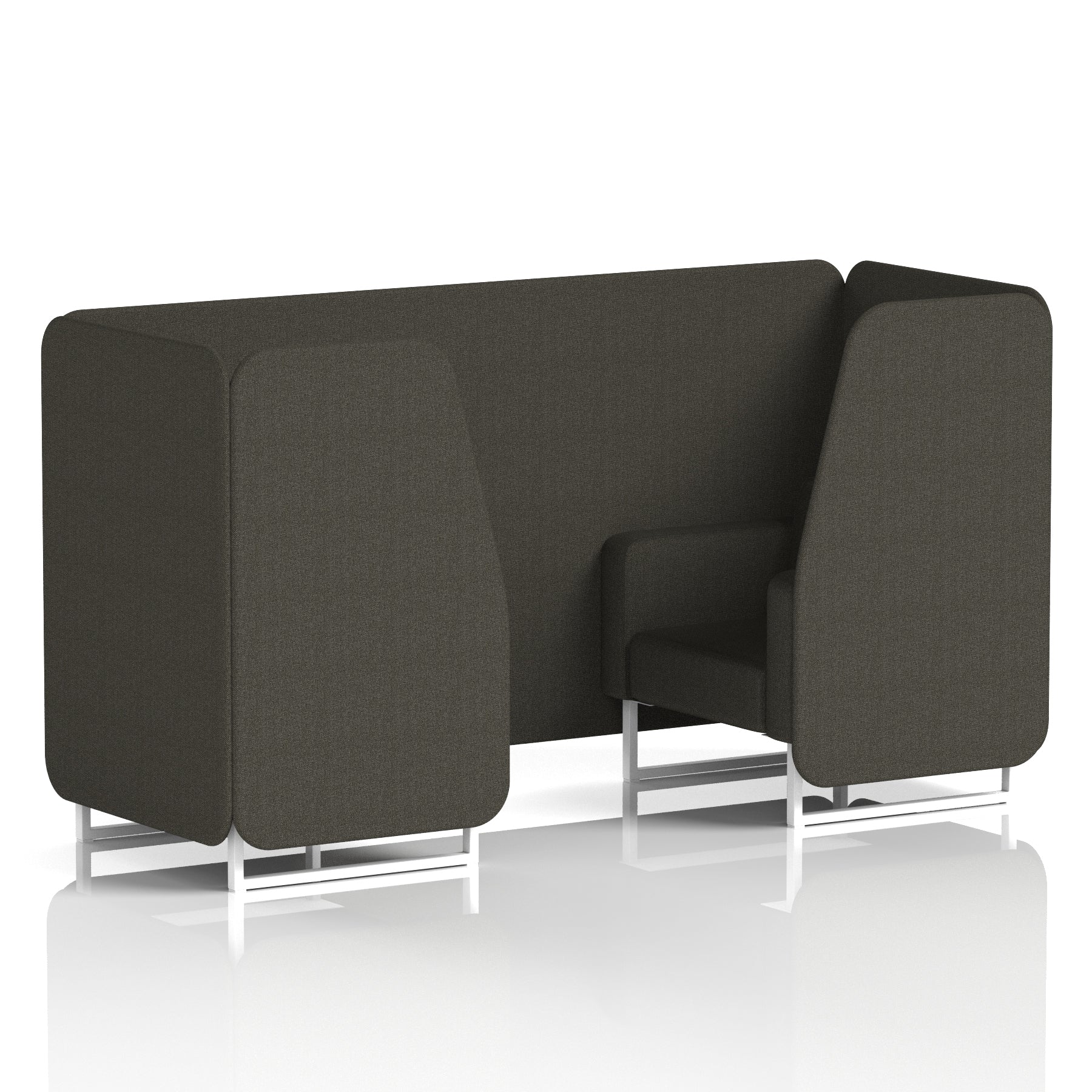 Brixworth Single Tone Office Booth – 2/4/6 Seater, Multiple Panel & Sofa Colours, Black or White Frame, Plywood/Foam/Fabric, Self-Assembly, 10yr Frame Warranty