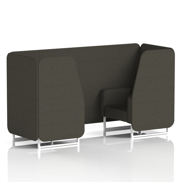 Brixworth Single Tone Office Booth – 2/4/6 Seater, Multiple Panel & Sofa Colours, Black or White Frame, Plywood/Foam/Fabric, Self-Assembly, 10yr Frame Warranty