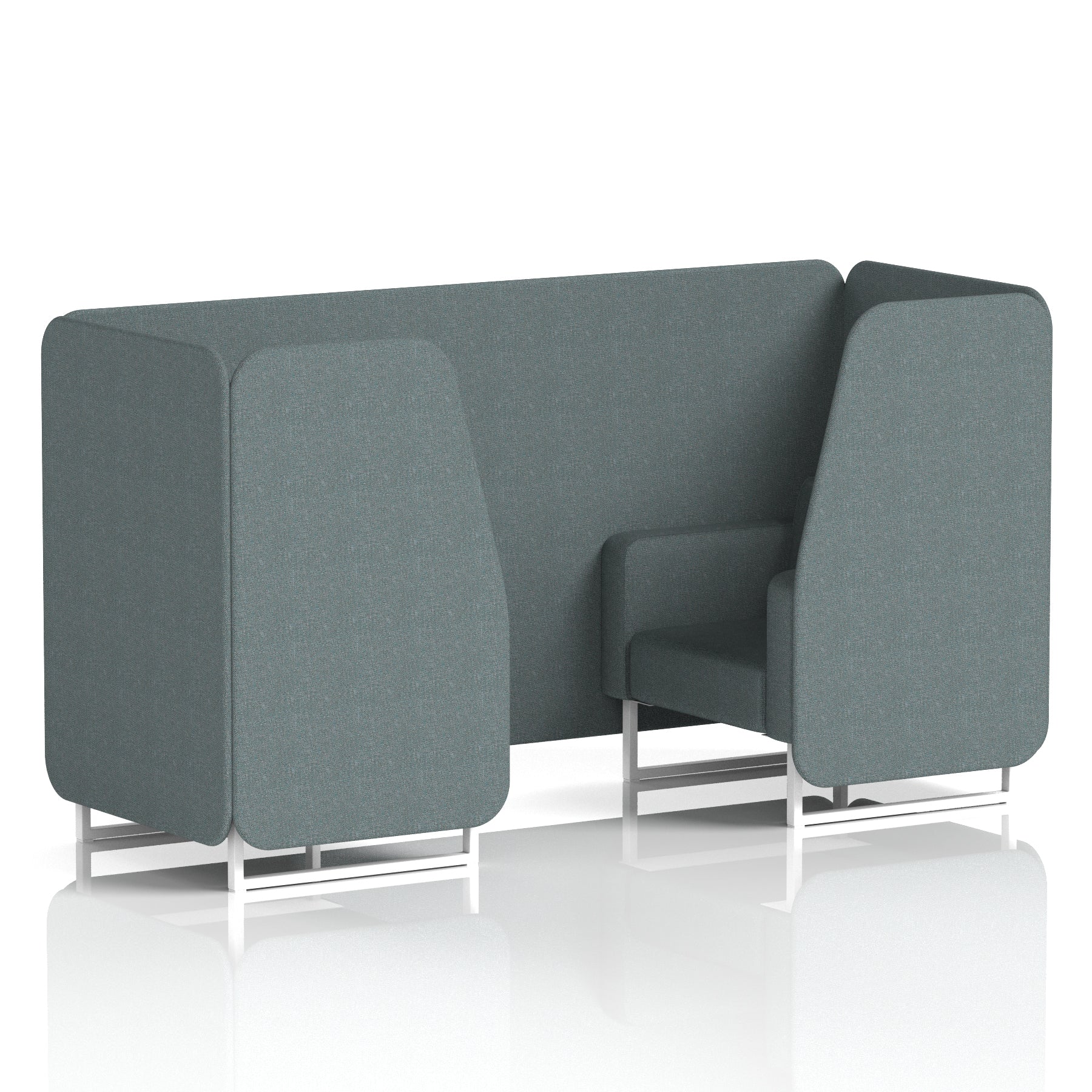 Brixworth Single Tone Office Booth – 2/4/6 Seater, Multiple Panel & Sofa Colours, Black or White Frame, Plywood/Foam/Fabric, Self-Assembly, 10yr Frame Warranty