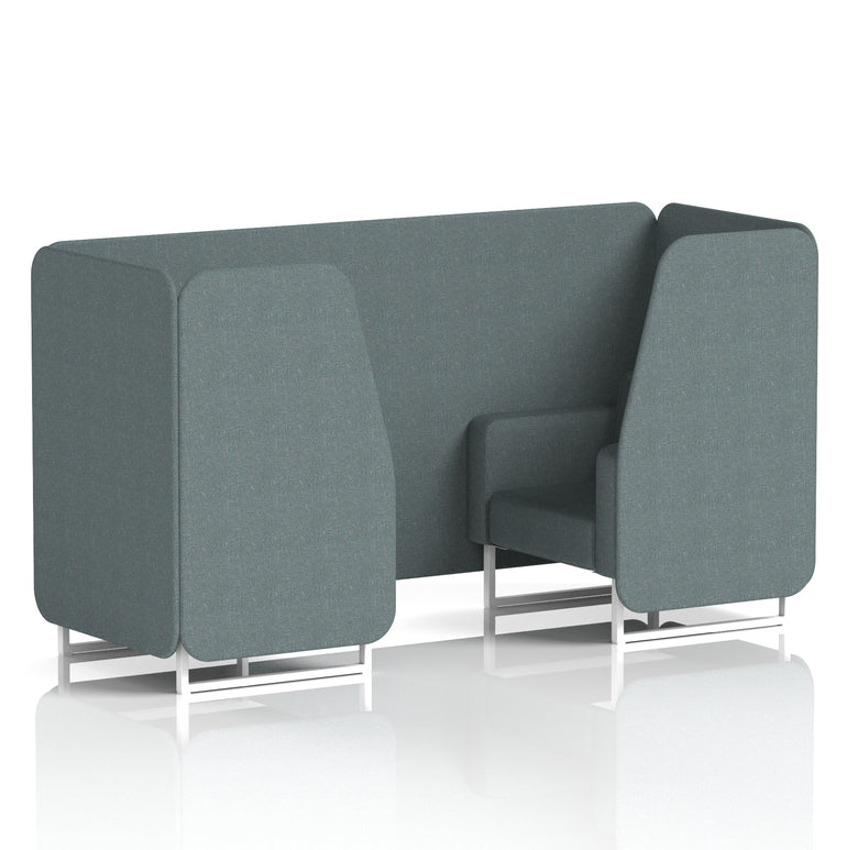 Brixworth Single Tone Office Booth – 2/4/6 Seater, Multiple Panel & Sofa Colours, Black or White Frame, Plywood/Foam/Fabric, Self-Assembly, 10yr Frame Warranty