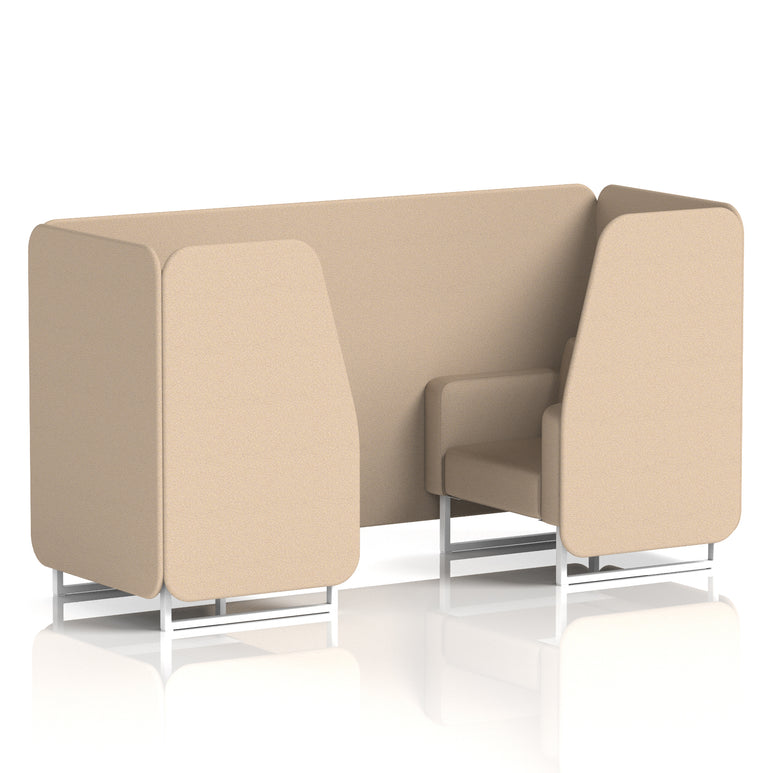 Brixworth Single Tone Office Booth – 2/4/6 Seater, Multiple Panel & Sofa Colours, Black or White Frame, Plywood/Foam/Fabric, Self-Assembly, 10yr Frame Warranty