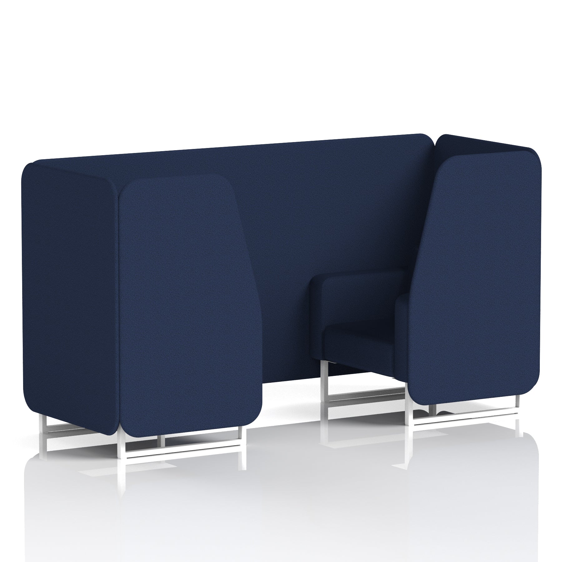 Brixworth Single Tone Office Booth – 2/4/6 Seater, Multiple Panel & Sofa Colours, Black or White Frame, Plywood/Foam/Fabric, Self-Assembly, 10yr Frame Warranty