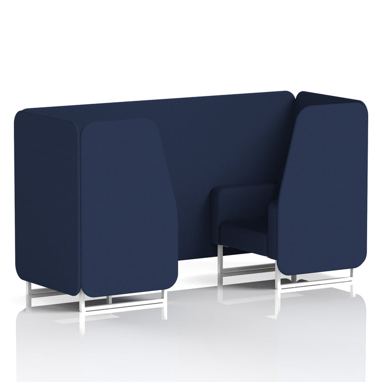 Brixworth Single Tone Office Booth – 2/4/6 Seater, Multiple Panel & Sofa Colours, Black or White Frame, Plywood/Foam/Fabric, Self-Assembly, 10yr Frame Warranty