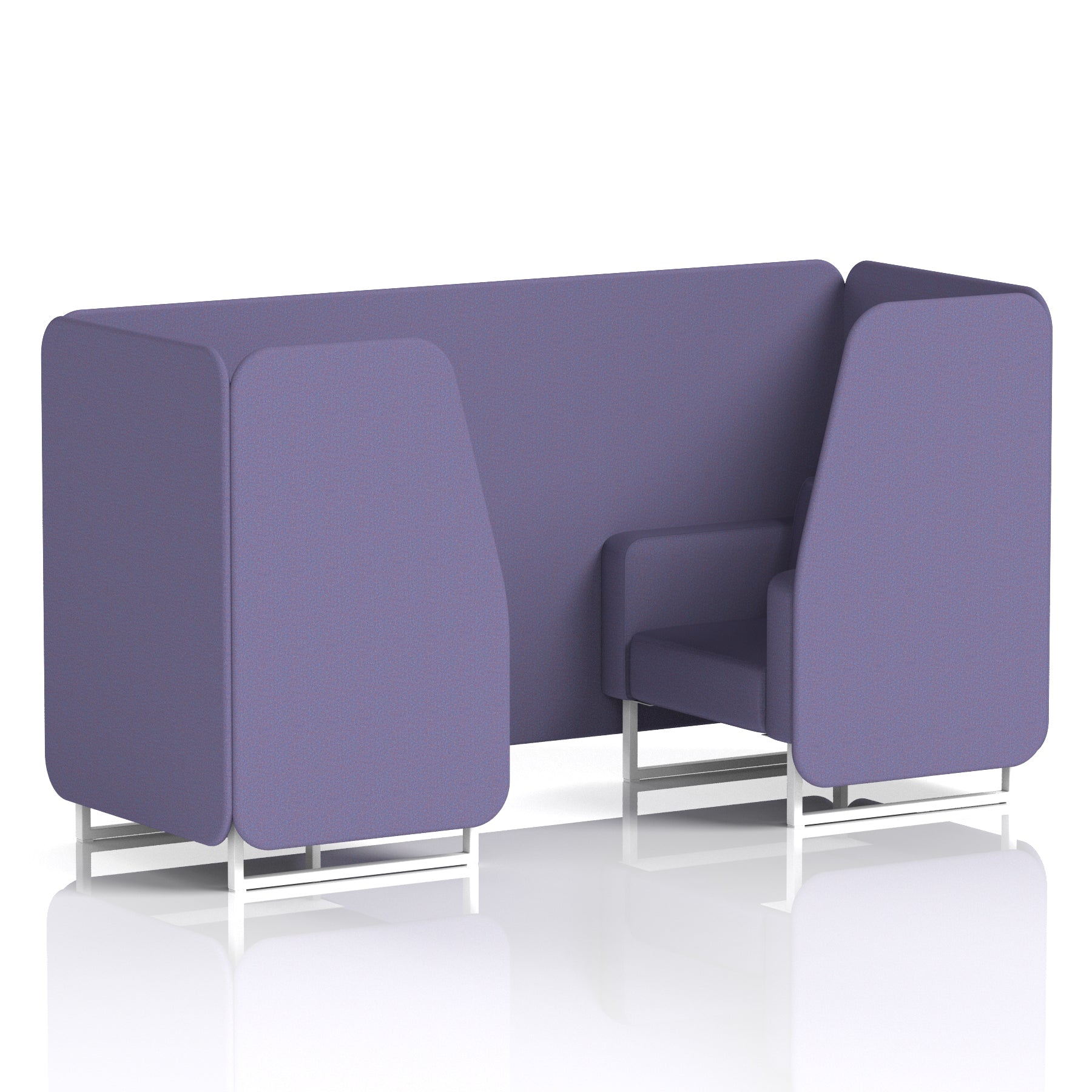 Brixworth Single Tone Office Booth – 2/4/6 Seater, Multiple Panel & Sofa Colours, Black or White Frame, Plywood/Foam/Fabric, Self-Assembly, 10yr Frame Warranty