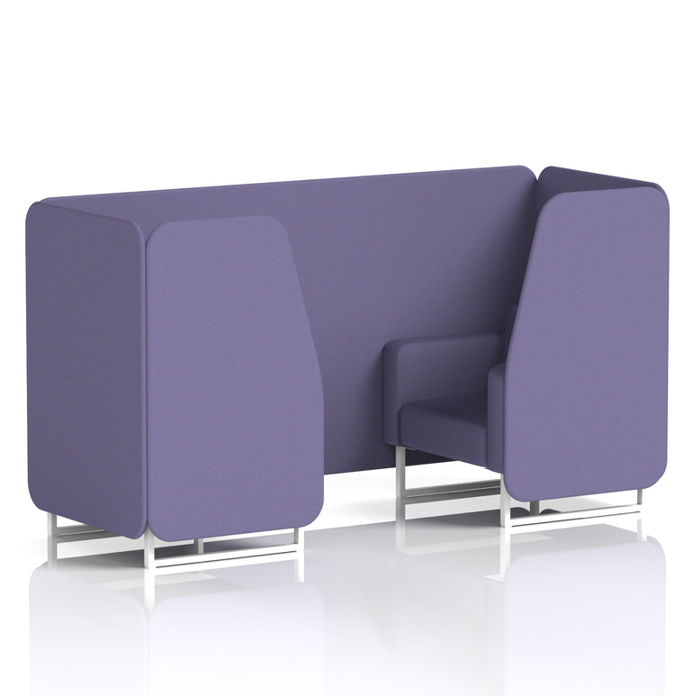 Brixworth Single Tone Office Booth – 2/4/6 Seater, Multiple Panel & Sofa Colours, Black or White Frame, Plywood/Foam/Fabric, Self-Assembly, 10yr Frame Warranty