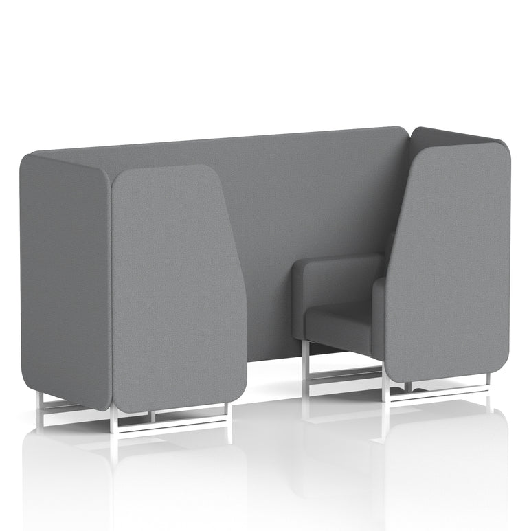Brixworth Single Tone Office Booth – 2/4/6 Seater, Multiple Panel & Sofa Colours, Black or White Frame, Plywood/Foam/Fabric, Self-Assembly, 10yr Frame Warranty