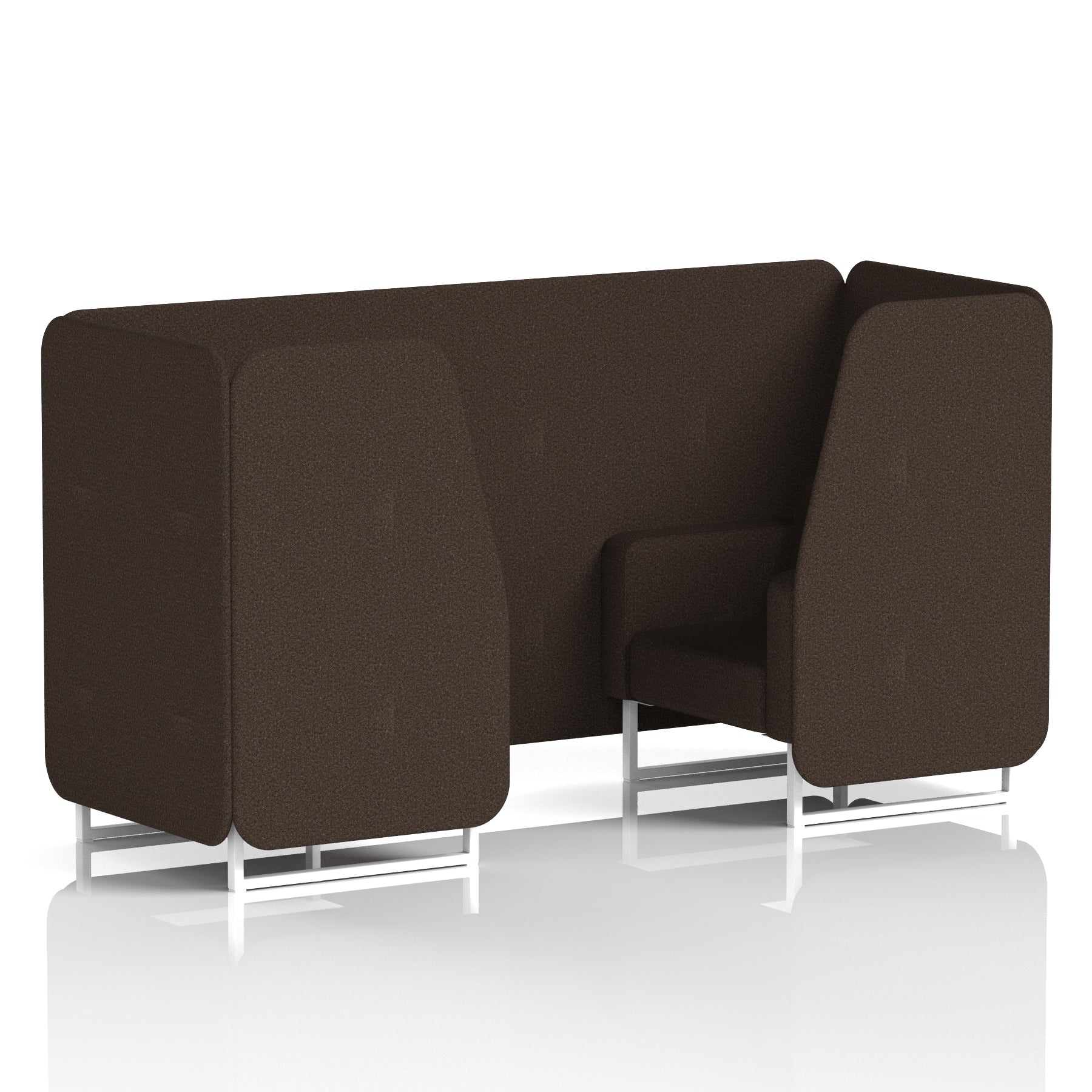 Brixworth Single Tone Office Booth – 2/4/6 Seater, Multiple Panel & Sofa Colours, Black or White Frame, Plywood/Foam/Fabric, Self-Assembly, 10yr Frame Warranty