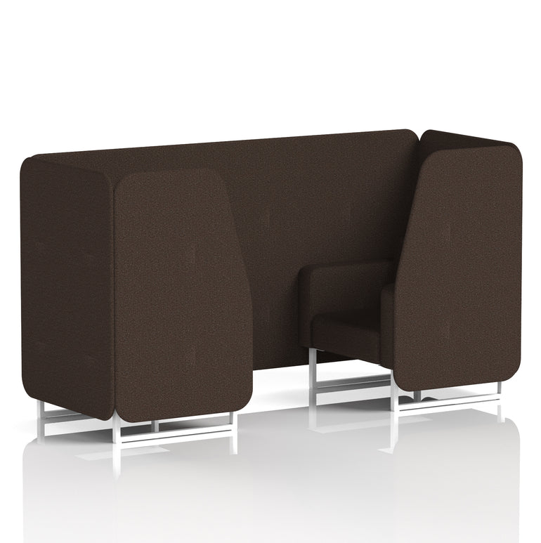 Brixworth Single Tone Office Booth – 2/4/6 Seater, Multiple Panel & Sofa Colours, Black or White Frame, Plywood/Foam/Fabric, Self-Assembly, 10yr Frame Warranty