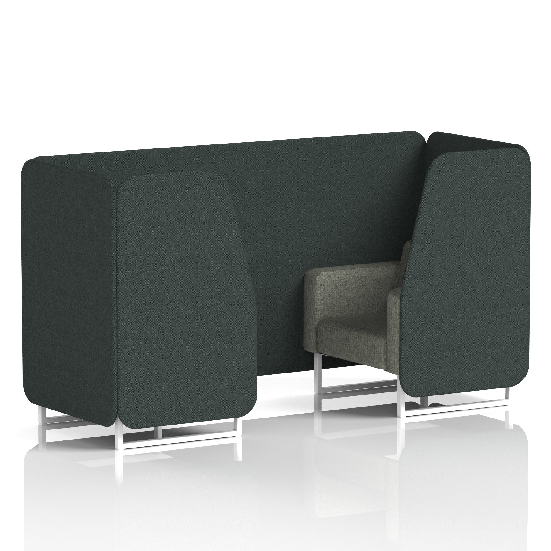 Brixworth Booth in Two Tone – 2, 4 or 6 Seater, Multiple Two-Tone Colour Options, Black or White Frame, Self-Assembly, Fabric & Foam, 10 Year Frame Warranty
