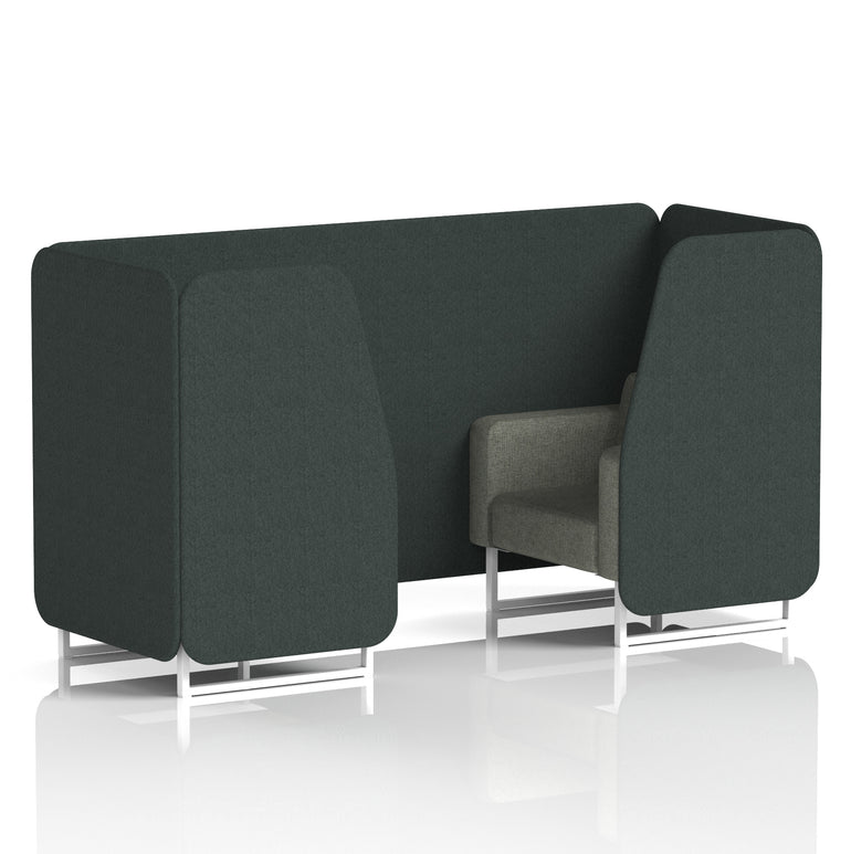 Brixworth Booth in Two Tone – 2, 4 or 6 Seater, Multiple Two-Tone Colour Options, Black or White Frame, Self-Assembly, Fabric & Foam, 10 Year Frame Warranty