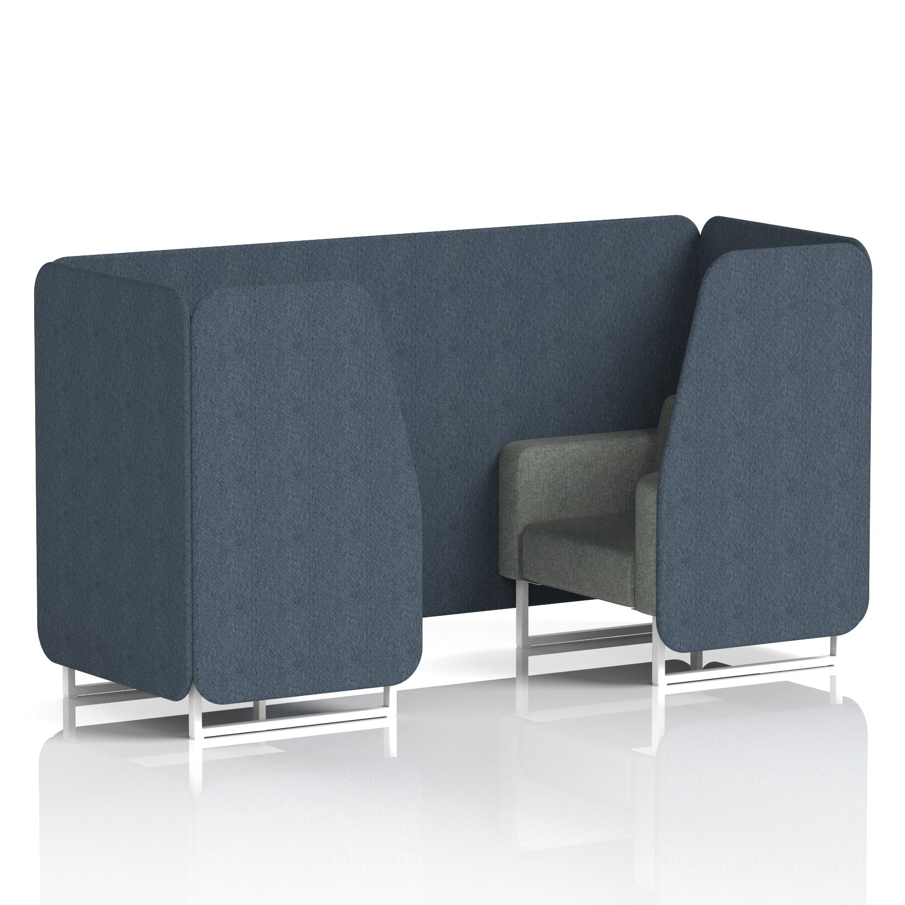 Brixworth Booth in Two Tone – 2, 4 or 6 Seater, Multiple Two-Tone Colour Options, Black or White Frame, Self-Assembly, Fabric & Foam, 10 Year Frame Warranty