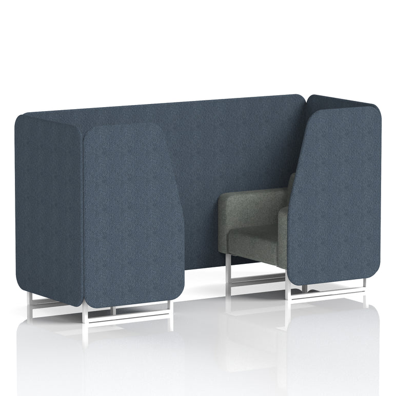 Brixworth Booth in Two Tone – 2, 4 or 6 Seater, Multiple Two-Tone Colour Options, Black or White Frame, Self-Assembly, Fabric & Foam, 10 Year Frame Warranty