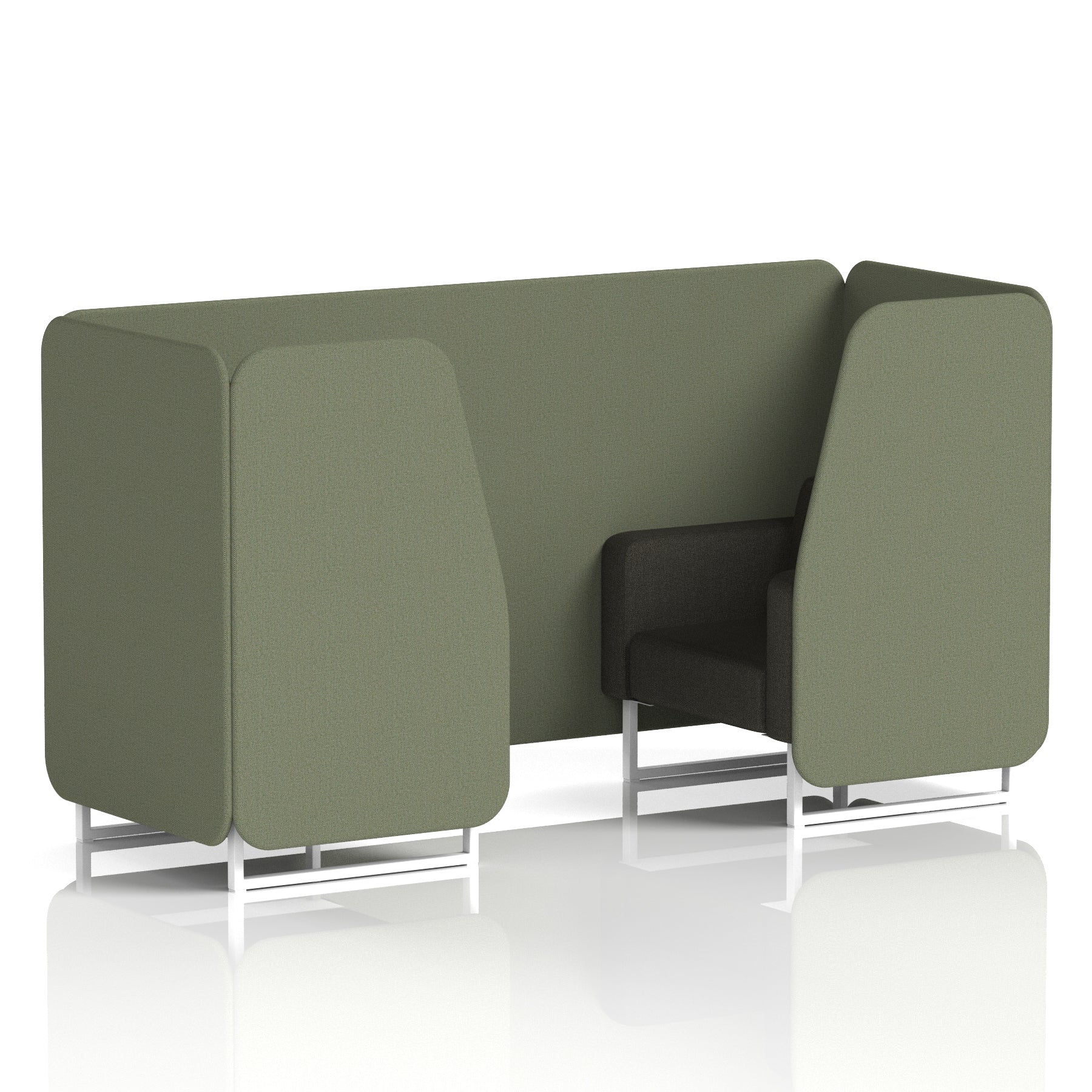 Brixworth Booth in Two Tone – 2, 4 or 6 Seater, Multiple Two-Tone Colour Options, Black or White Frame, Self-Assembly, Fabric & Foam, 10 Year Frame Warranty
