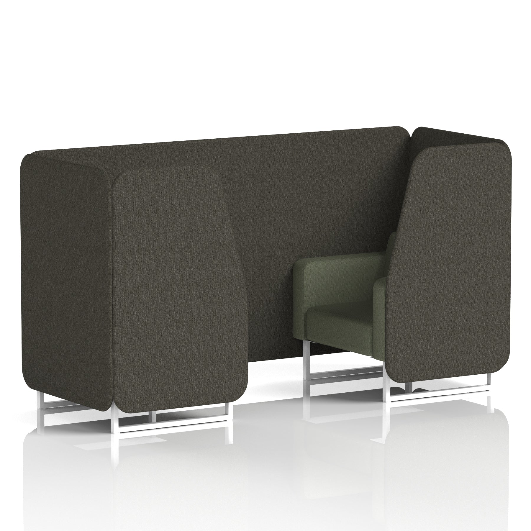 Brixworth Booth in Two Tone – 2, 4 or 6 Seater, Multiple Two-Tone Colour Options, Black or White Frame, Self-Assembly, Fabric & Foam, 10 Year Frame Warranty