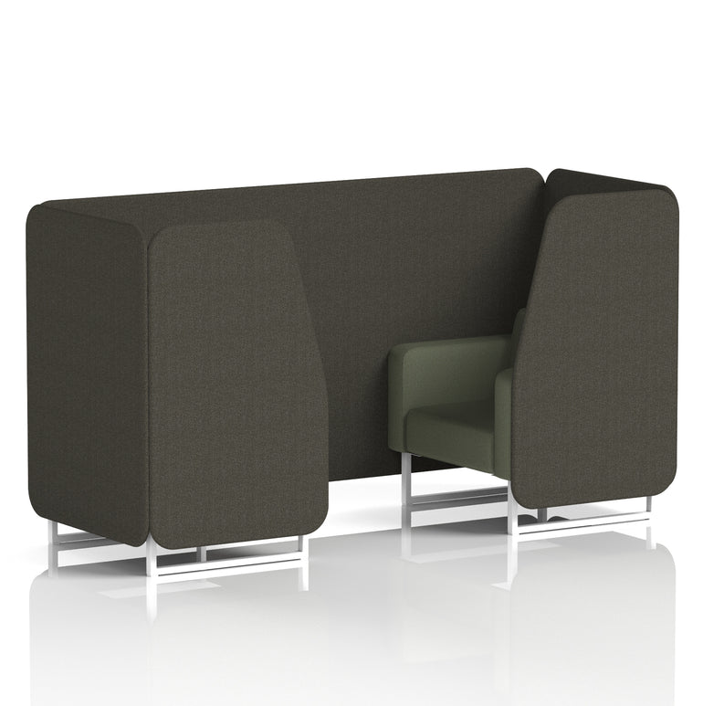 Brixworth Booth in Two Tone – 2, 4 or 6 Seater, Multiple Two-Tone Colour Options, Black or White Frame, Self-Assembly, Fabric & Foam, 10 Year Frame Warranty