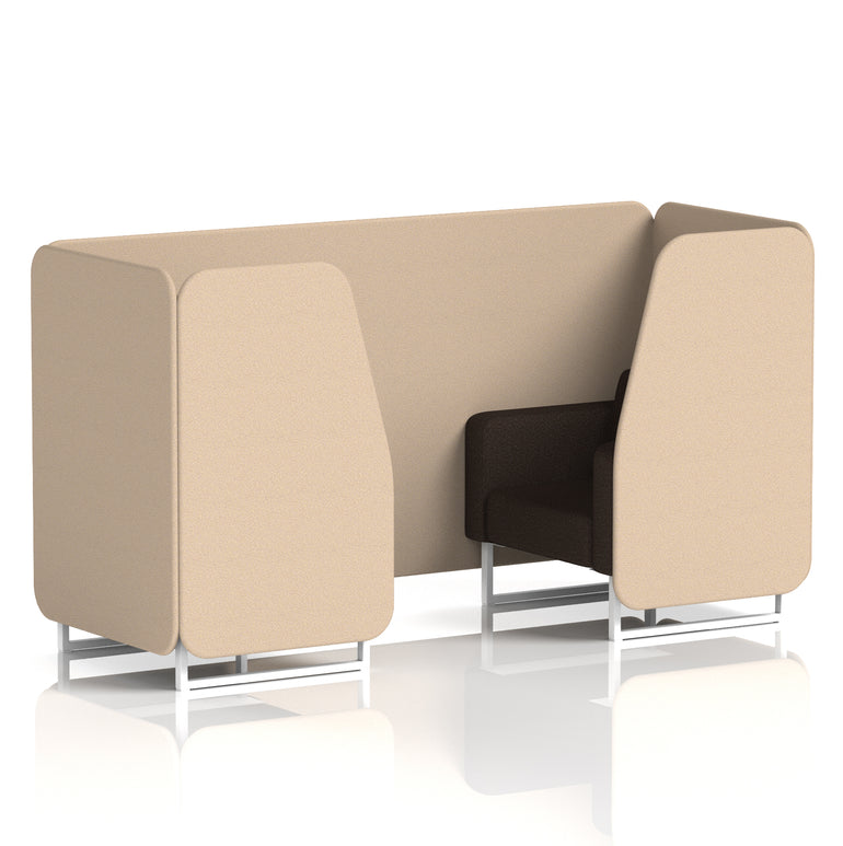 Brixworth Booth in Two Tone – 2, 4 or 6 Seater, Multiple Two-Tone Colour Options, Black or White Frame, Self-Assembly, Fabric & Foam, 10 Year Frame Warranty
