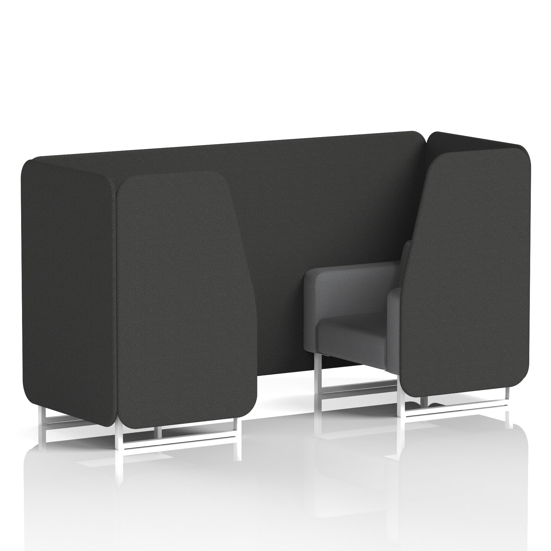 Brixworth Booth in Two Tone – 2, 4 or 6 Seater, Multiple Two-Tone Colour Options, Black or White Frame, Self-Assembly, Fabric & Foam, 10 Year Frame Warranty