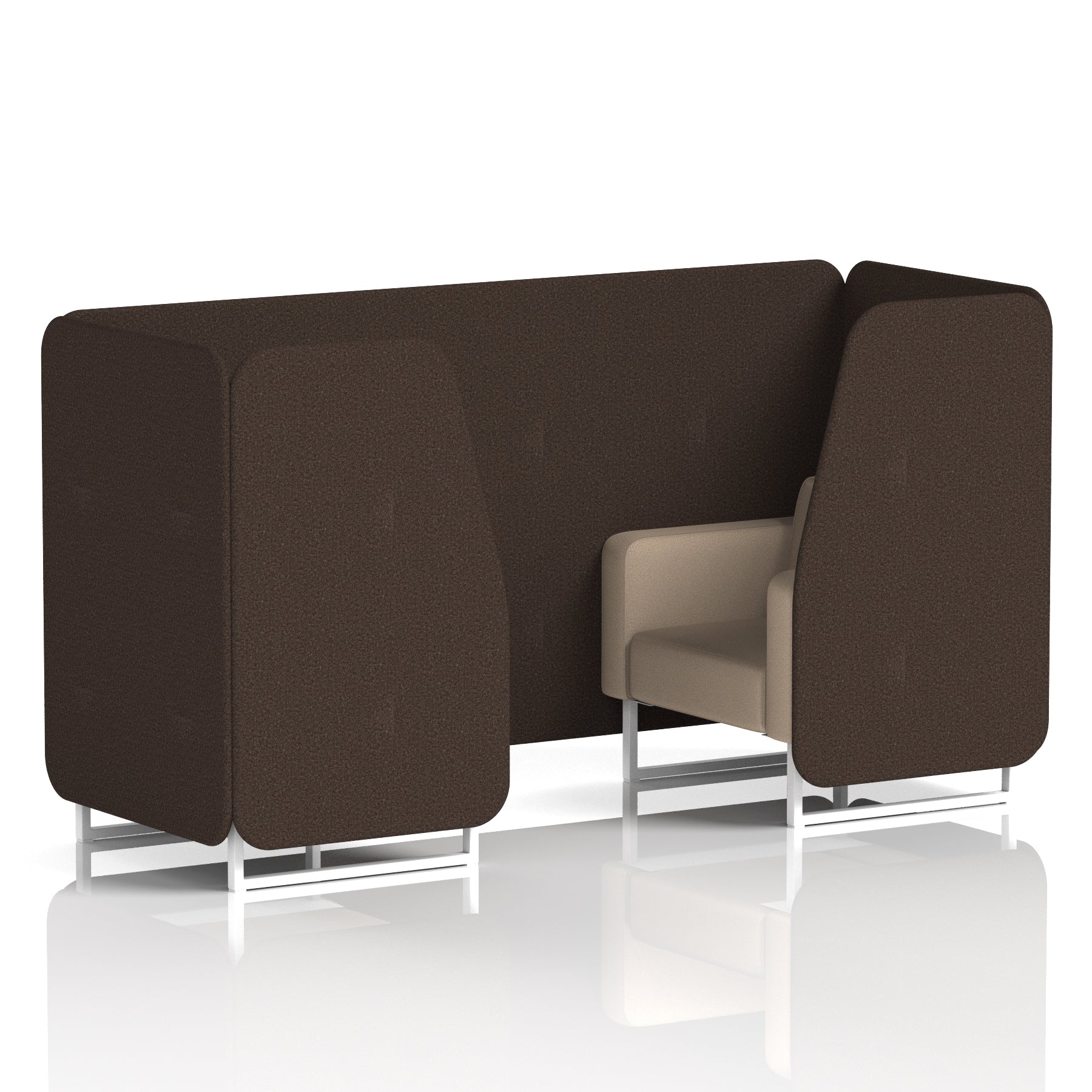 Brixworth Booth in Two Tone – 2, 4 or 6 Seater, Multiple Two-Tone Colour Options, Black or White Frame, Self-Assembly, Fabric & Foam, 10 Year Frame Warranty