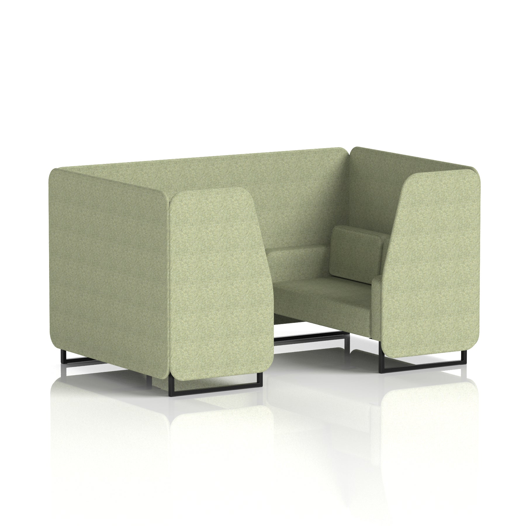 Brixworth Single Tone Office Booth – 2/4/6 Seater, Multiple Panel & Sofa Colours, Black or White Frame, Plywood/Foam/Fabric, Self-Assembly, 10yr Frame Warranty